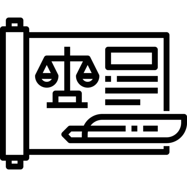 Law Contract Document Icon — Stock Vector