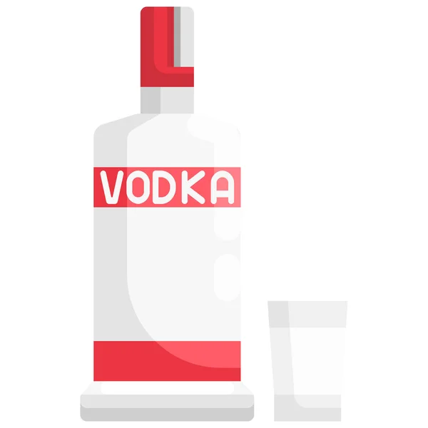 Ikona Butelki Alkoholu Płaskim Stylu — Wektor stockowy