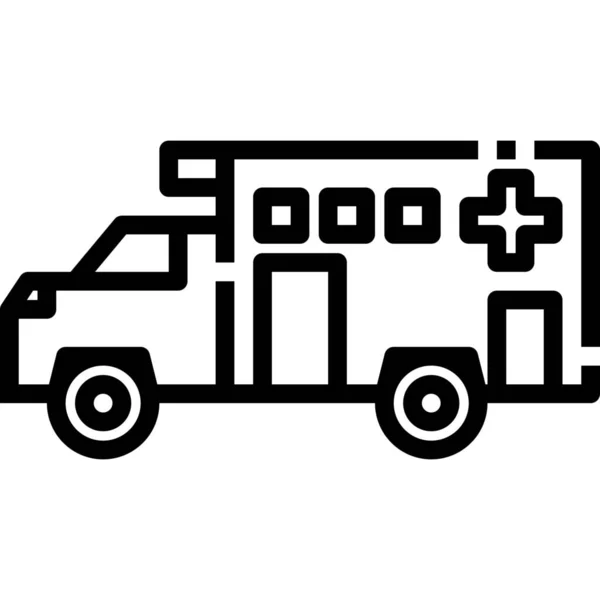 Icône Urgence Automobile Ambulance Dans Style Outline — Image vectorielle