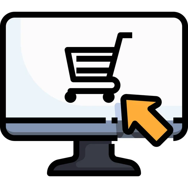 Buying Commerce Computer Icon — Stock Vector