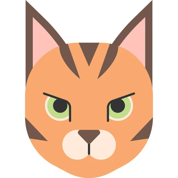 Animal Bengal Breed Icon Flat Style — Stock Vector