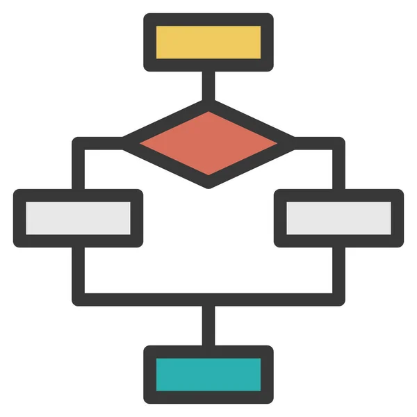 Icona Flusso Diagramma Algoritmo Stile Contorno Riempito — Vettoriale Stock