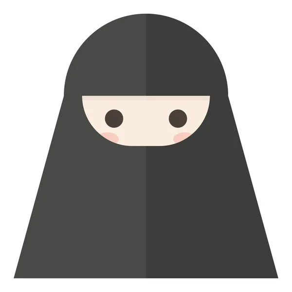 Icona Islamica Femminile Avatar Stile Piatto — Vettoriale Stock