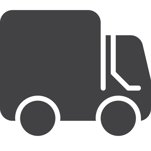 Φορτηγό Ναυτιλία Εικονίδιο Μεταφοράς Στερεό Στυλ — Διανυσματικό Αρχείο