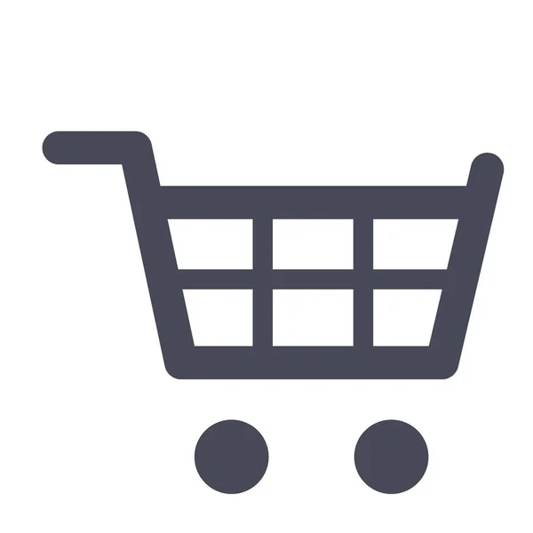 Basket Cart Shopping Icon Solid Style — Stock Vector