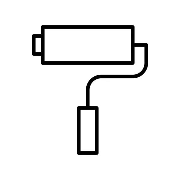 Penseel Schilderen Pictogram Omtrek Stijl — Stockvector