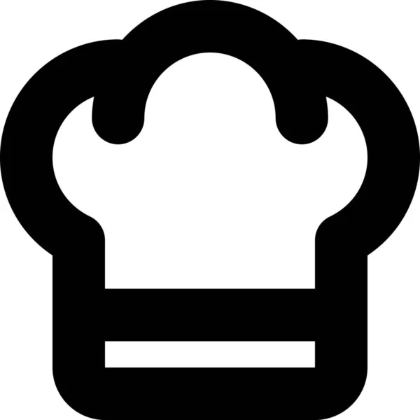 Şef Şapka Mutfak Ikonu Taslak Tarzında — Stok Vektör