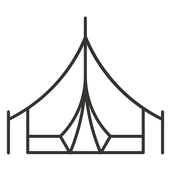 Camping Tent Icoon Grote Lijnen — Stockvector