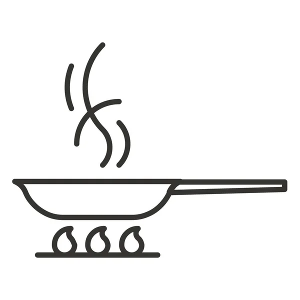 Matlagning Mat Stekt Ikon Kontur Stil — Stock vektor