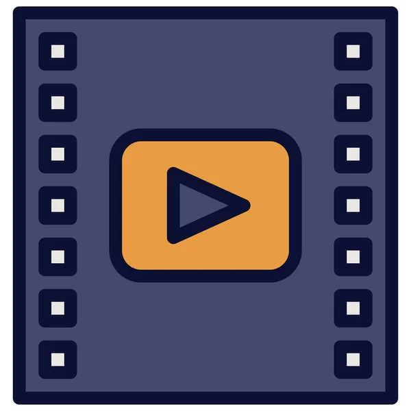 Icono Película Entretenimiento Categoría Educación Escuela Aprendizaje — Archivo Imágenes Vectoriales