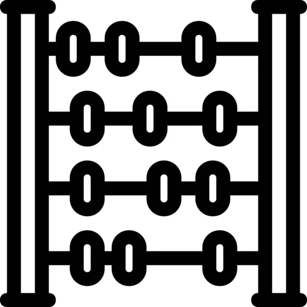 Calculadora Abacus Ícono Matemáticas Estilo Esquema — Archivo Imágenes Vectoriales