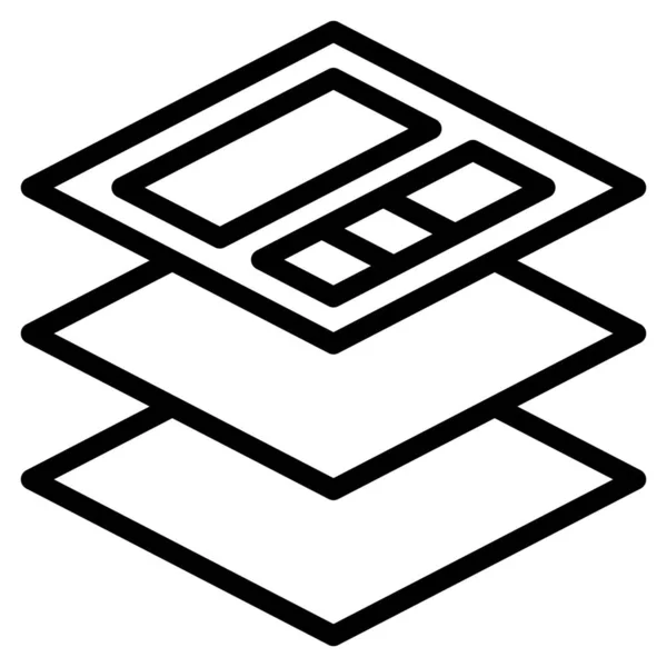 Icono Diseño Capa Componentes Estilo Esquema — Vector de stock