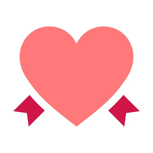 Corazón Amor Amante Icono Estilo Sólido — Vector de stock