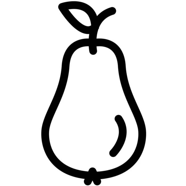 フルーツ梨の健康的なアイコン概要スタイル — ストックベクタ