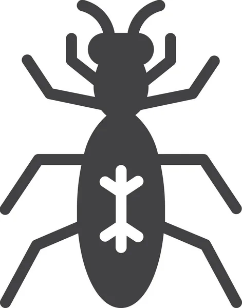 Bug Ground Beetle Insect Icon Solid Style — Stock Vector