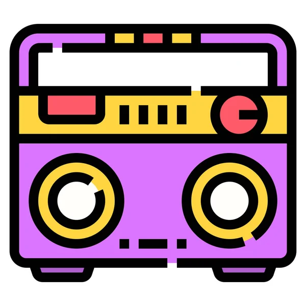 Audio Boombox Elektronisch Pictogram Evenementen Entertainment Categorie — Stockvector