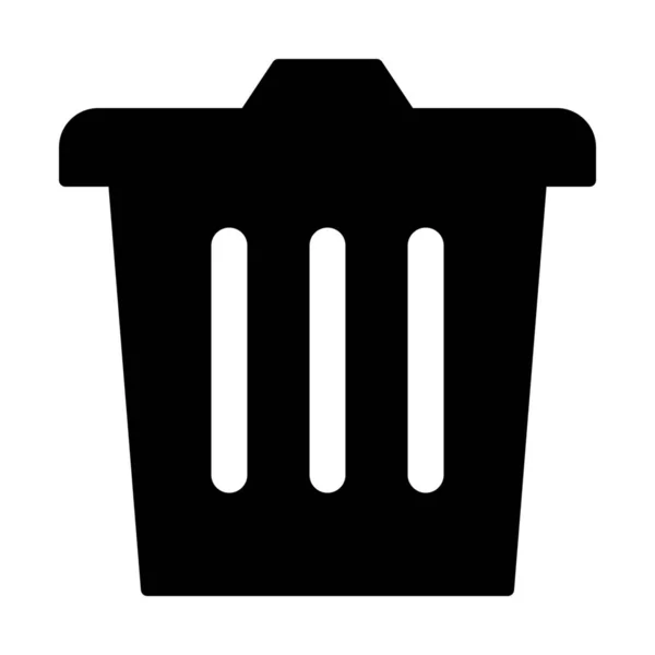 Bin Eliminar Icono Basura Estilo Sólido — Vector de stock