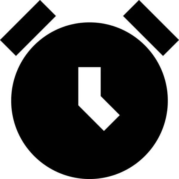 Alarm Alert Clock Icon Solid Style — Stock Vector
