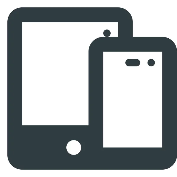Устройства Иконка Мобильного Телефона Твердом Стиле — стоковый вектор