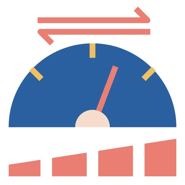 Boost Download Gauge Icon Flat Style — Stock Vector