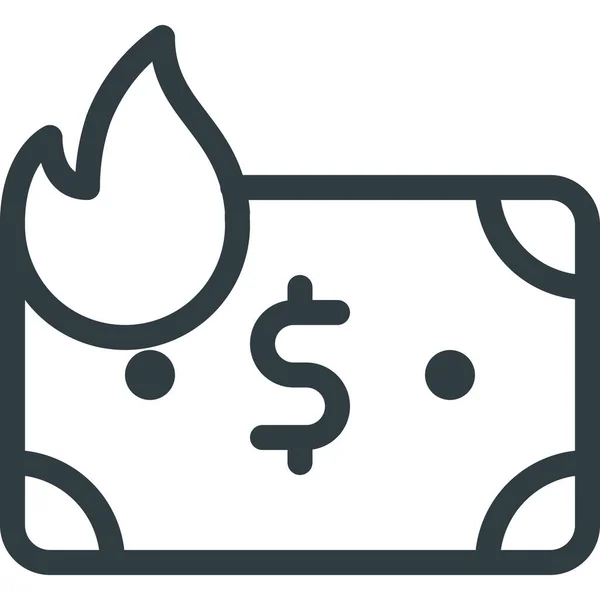 Quemar Inflación Icono Bajo Estilo Esquema — Vector de stock