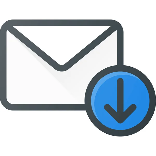 Ícone Envelope Mail Download Estilo Esboço Preenchido — Vetor de Stock