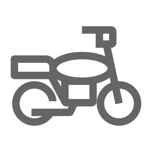 Auto Fiets Auto Pictogram Contouren Stijl — Stockvector