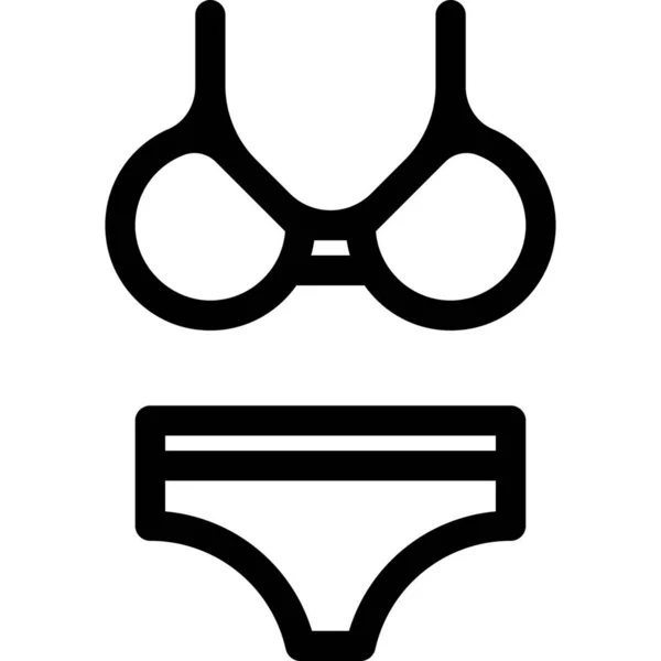 Bikini Clothing Summer Icon Outline Style — Stock Vector