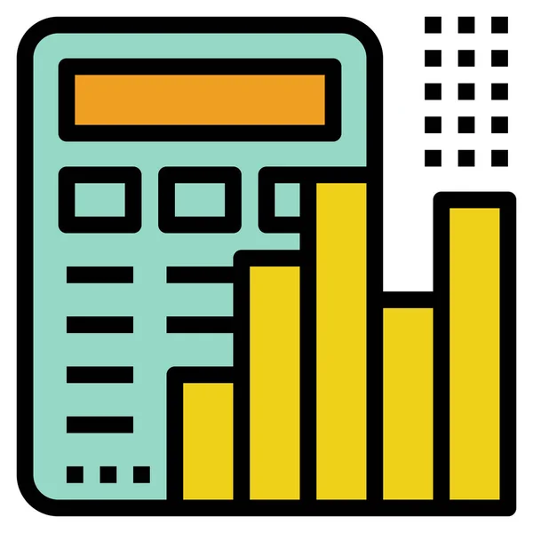 Calcul Comptable Icône Finance Dans Style Contour Rempli — Image vectorielle