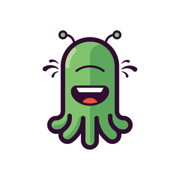 Alien Emoji Kul Ikon Fylld Kontur Stil — Stock vektor