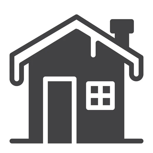 Home House Roof Icon Solid Style — Stock Vector