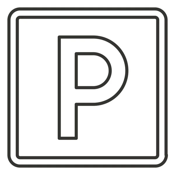 Mobil Packing Ikon Parkir Dalam Gaya Outline - Stok Vektor