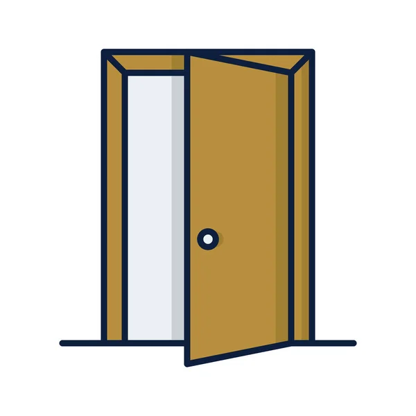 Ikon Pintu Keluar Masuk Dengan Gaya Filled Outline - Stok Vektor