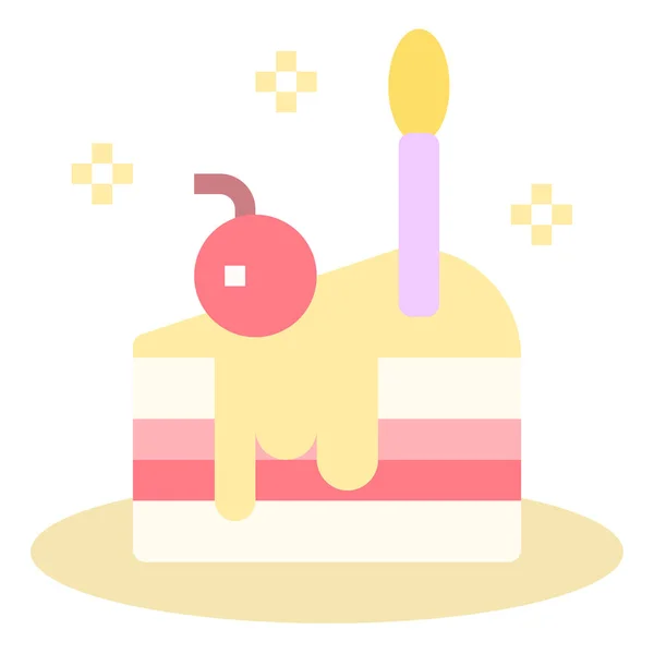 Panadería Icono Torta Cumpleaños Categoría Eventos Entretenimiento — Vector de stock