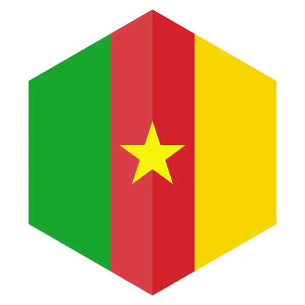 Africa Cameroon Icône Pays Dans Style Plat — Image vectorielle