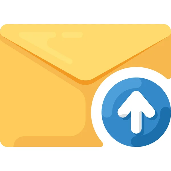 Pfeil Mail Umschlag Symbol Flachen Stil — Stockvektor
