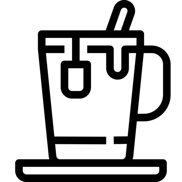 Επιχειρηματικό Εικονίδιο Κύπελλο Καφέ Στο Περίγραμμα Στυλ — Διανυσματικό Αρχείο