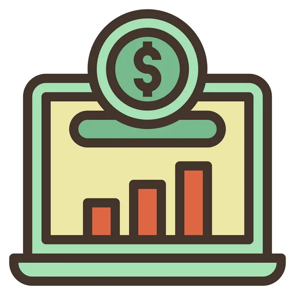 Diagram Tillväxt Investeringar Ikon Fylld Skiss Stil — Stock vektor