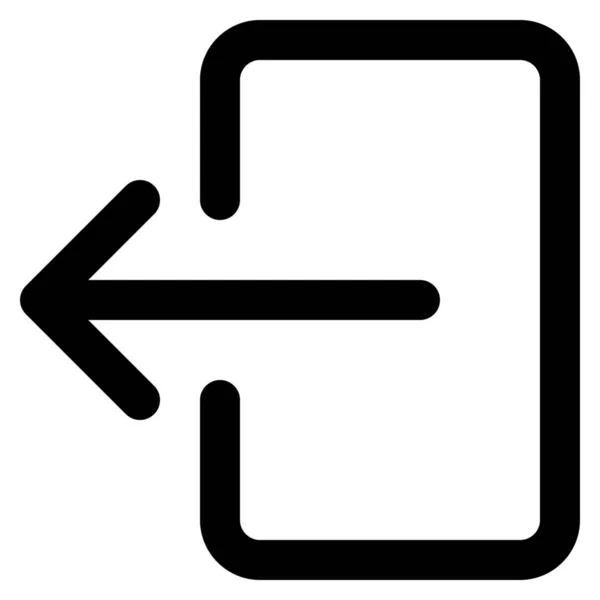 Pfeil Zurück Exit Symbol Outline Stil — Stockvektor
