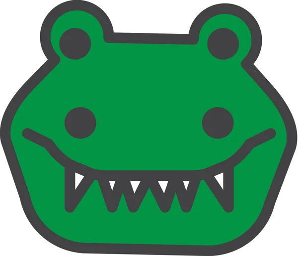 Ikona Krokodýla Krokodýla Stylu Vyplněného Obrysu — Stockový vektor