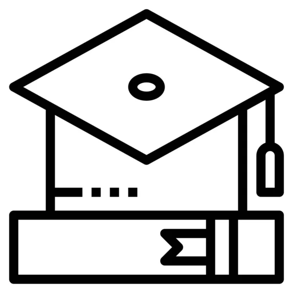 Ícone Curso Diploma Educação Escola Categoria Aprendizagem —  Vetores de Stock