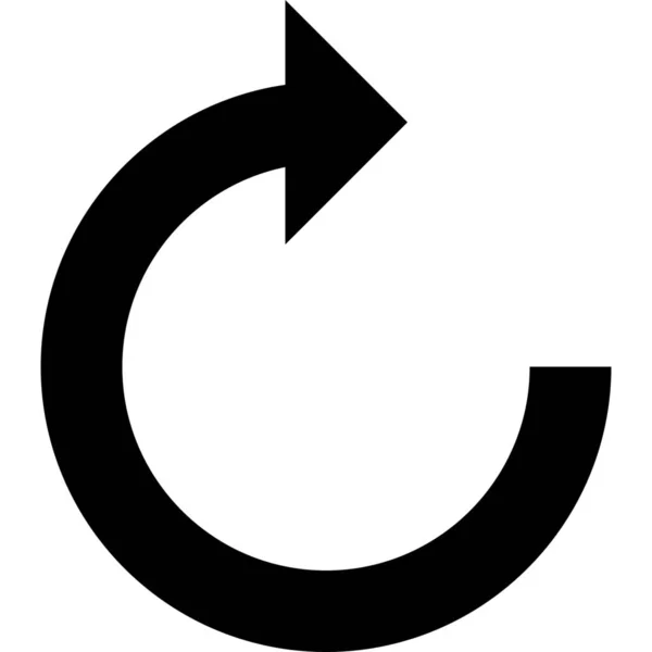 Pfeil Autorenew Kreis Symbol Solid Stil — Stockvektor