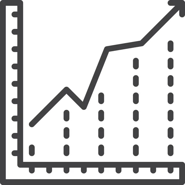 Diagram Grafu Zvětšující Ikonu Stylu Osnovy — Stockový vektor