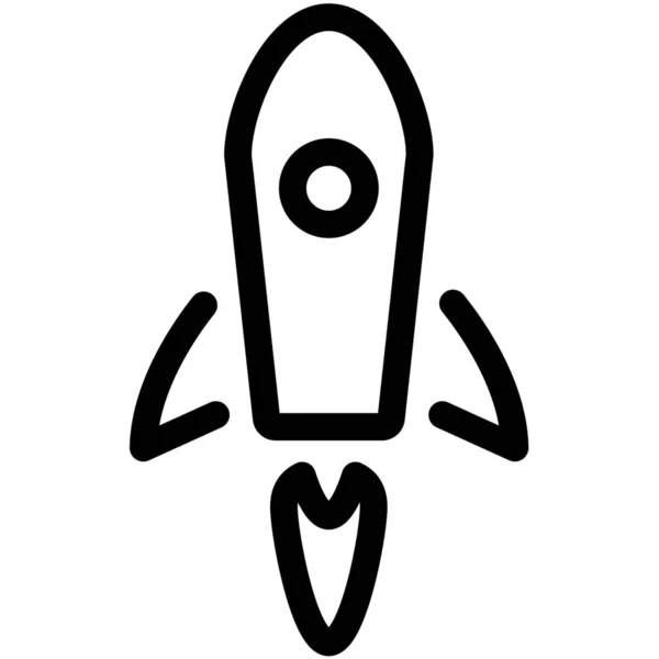 Nasa Cohete Espacio Icono Estilo Esquema — Vector de stock
