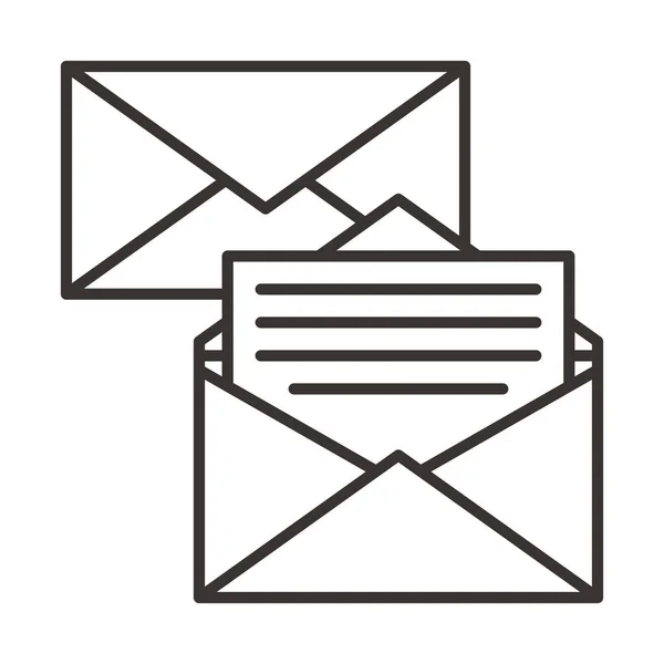 Ícone Carta Envelope Mail Estilo Esboço —  Vetores de Stock