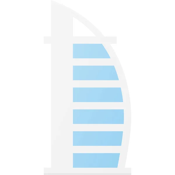 Architecture Building Burj Icon Flat Style — Stock Vector