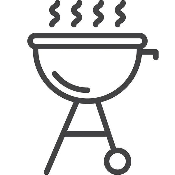 Barbeque Bbq Grill Icon Outline Style — Stock Vector