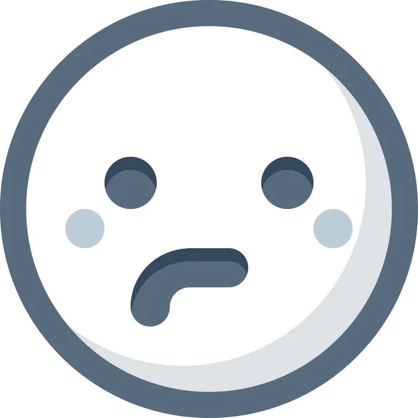 Emoticon Πρόσωπο Μπερδεμένο Εικονίδιο Στυλ Γεμισμένο Περίγραμμα — Διανυσματικό Αρχείο