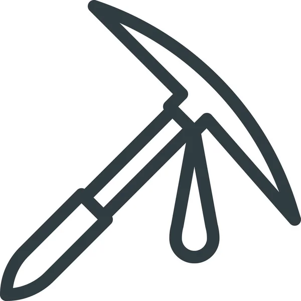 Hiking Pick Tool Icon Outline Style — Image vectorielle