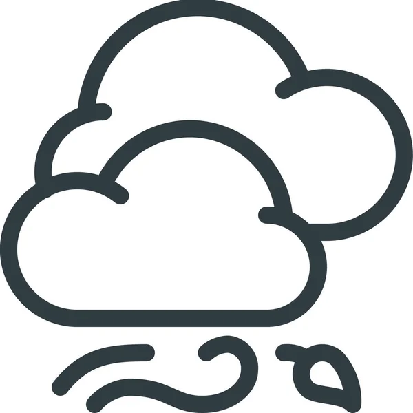 Forcast Wetter Wind Symbol Outline Stil — Stockvektor